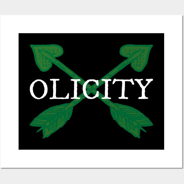 Olicity - Crossing Green Heart Arrows Wall Art by FangirlFuel